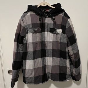 Tony Hawk Hooded Flannel Sherpa Lined Zip Up Jacket Sz XL